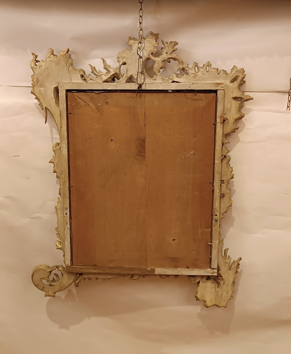 PICCOLA SPECCHIERA DORATA E DIPINTA SECONDA META' XIX SECOLO -photo-4