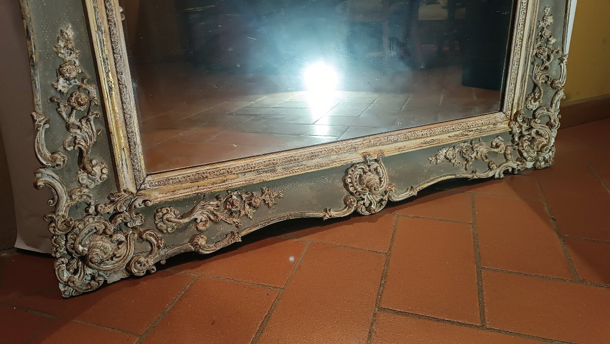 SPECCHIERA IN PASTIGLIA DIPINTA META' XIX SECOLO -photo-6