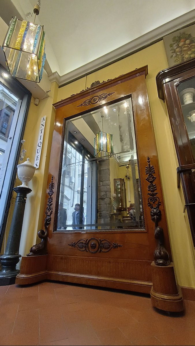 GRANDE SPECCHIERA BIEDERMEIER SECONDA META' XIX SECOLO-photo-7