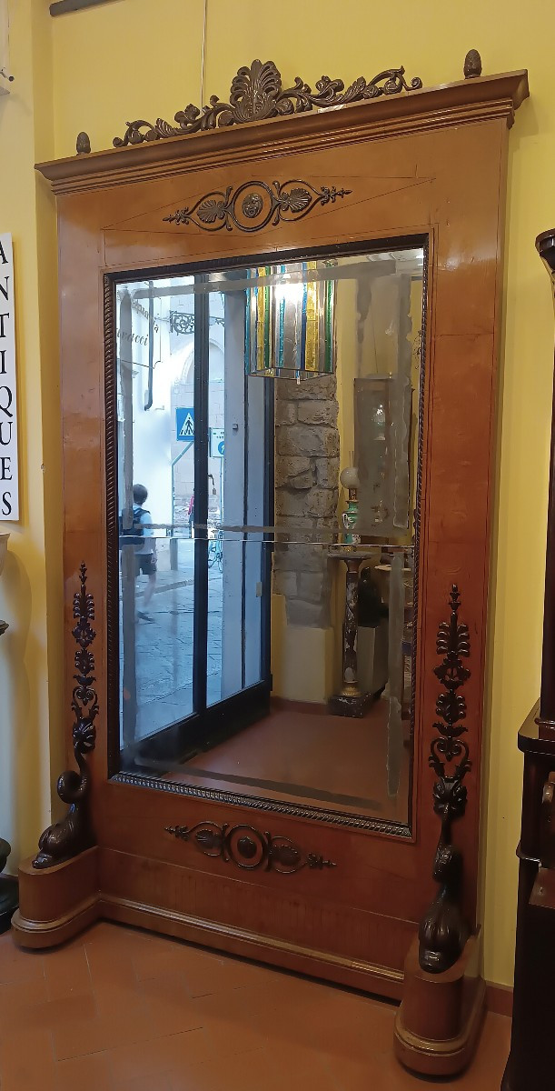 GRANDE SPECCHIERA BIEDERMEIER SECONDA META' XIX SECOLO