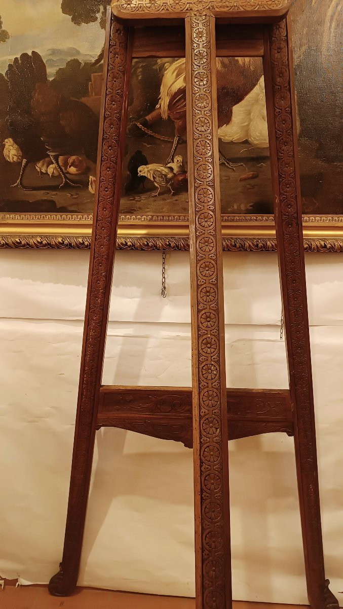 CAVALLETTO DA ESPOSIZIONE IN NOCE FINE XIX SECOLO -photo-1