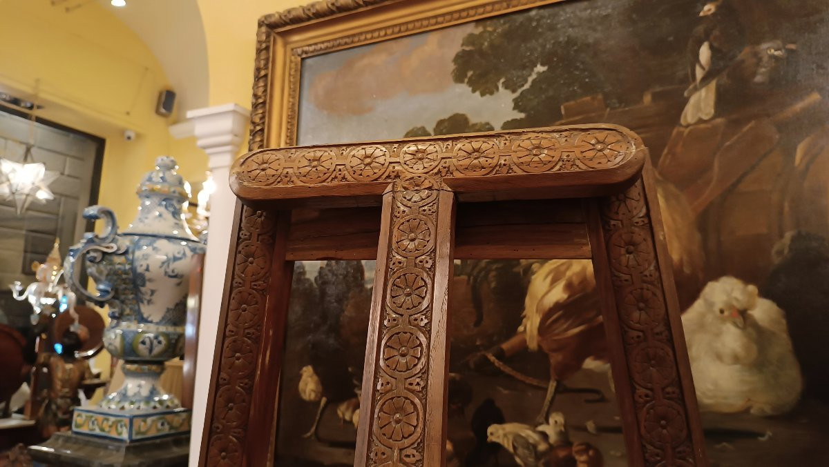 CAVALLETTO DA ESPOSIZIONE IN NOCE FINE XIX SECOLO -photo-2