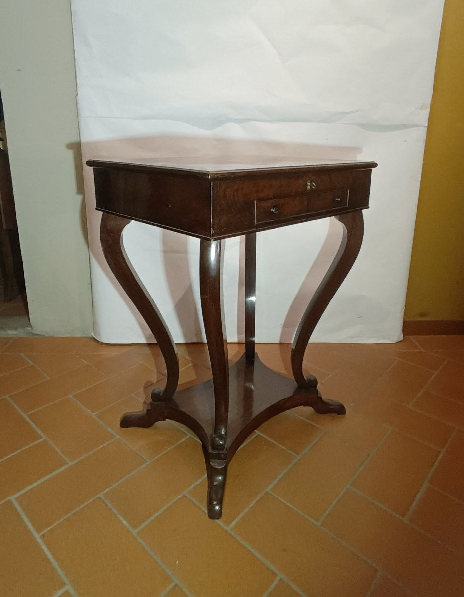 TAVOLINO DA LAVORO IMPERO PRIMO XIX SECOLO-photo-3