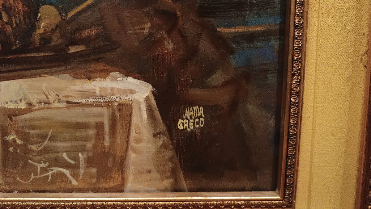 DIPINTO CON SCENA DI GENERE PRIMO XX SECOLO -photo-3