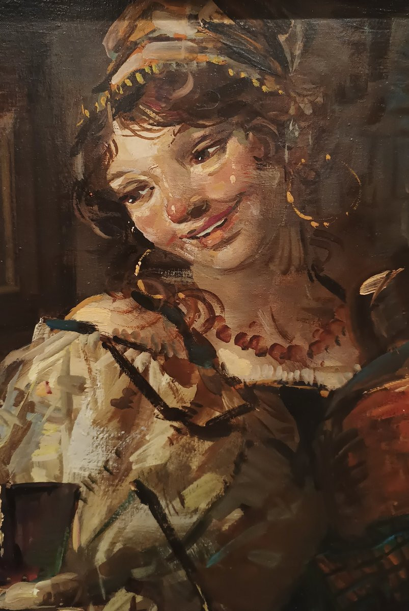 DIPINTO CON SCENA DI GENERE PRIMO XX SECOLO -photo-5