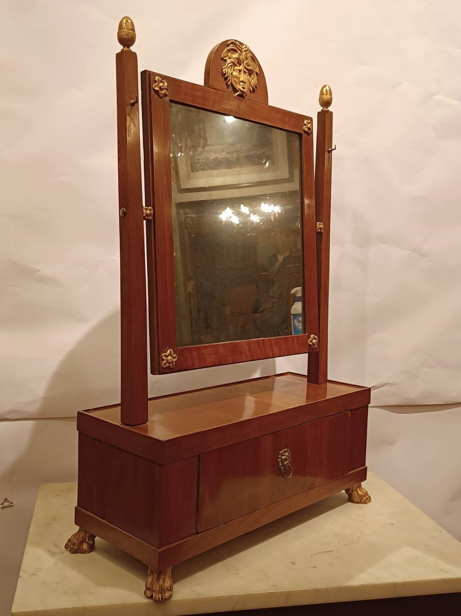 PICCOLA SPECCHIERA A PSICHE IN NOCE PRIMO XIX SECOLO -photo-3