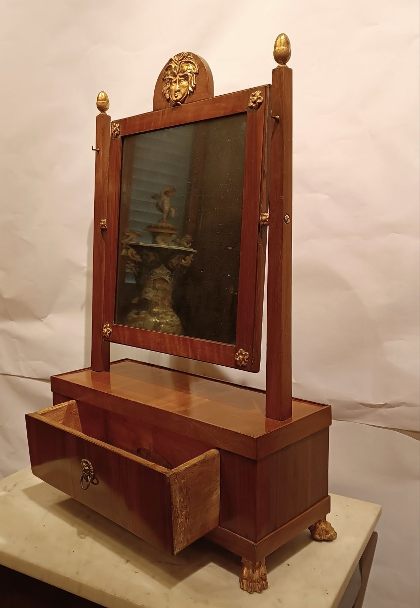 PICCOLA SPECCHIERA A PSICHE IN NOCE PRIMO XIX SECOLO -photo-1