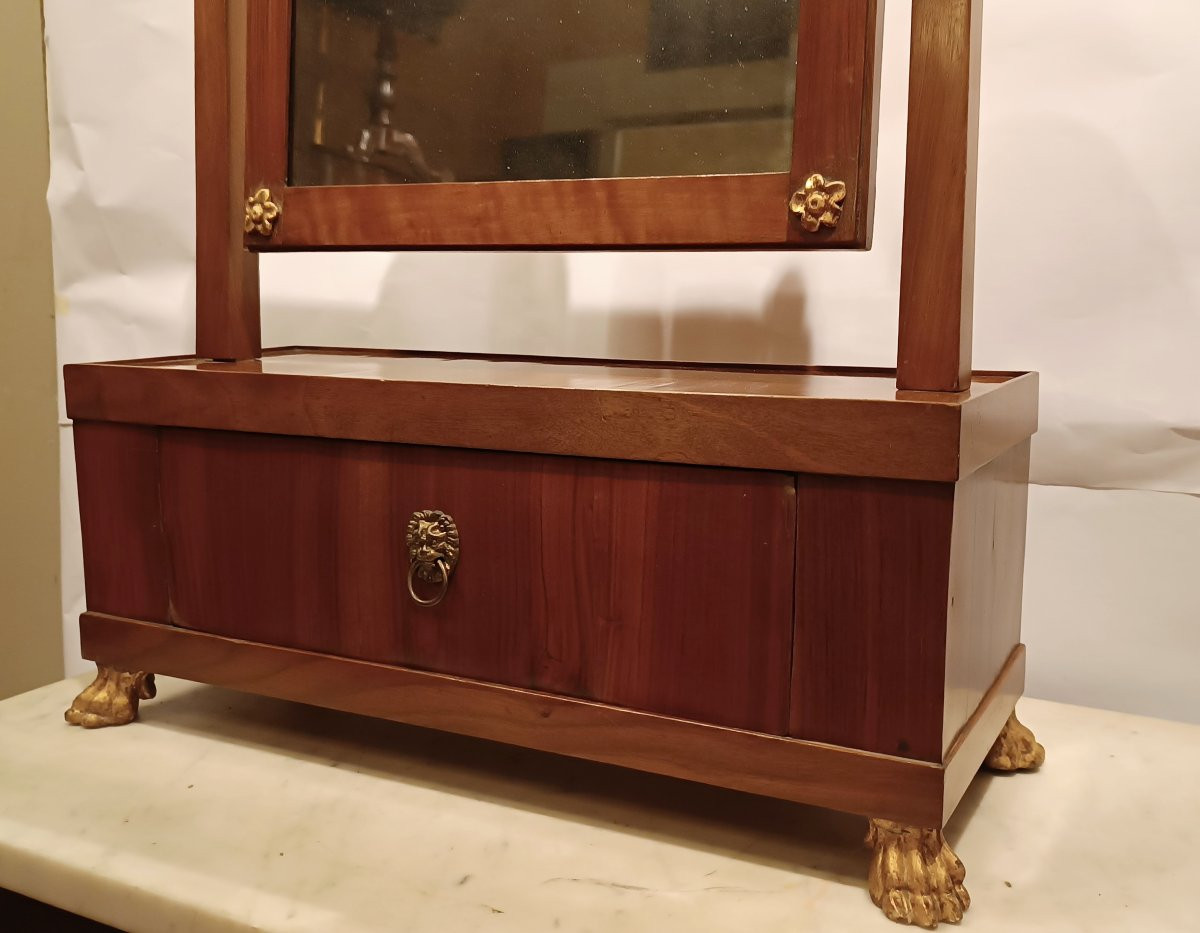 PICCOLA SPECCHIERA A PSICHE IN NOCE PRIMO XIX SECOLO -photo-2