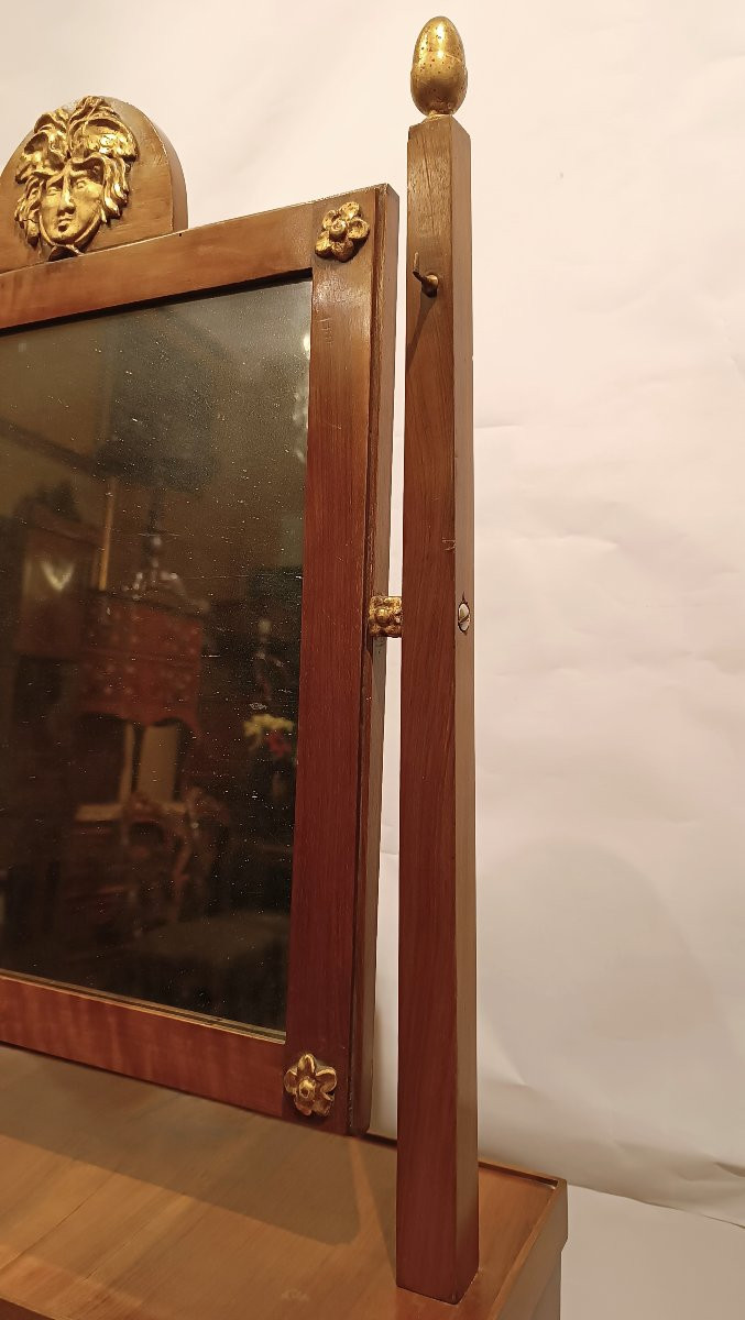 PICCOLA SPECCHIERA A PSICHE IN NOCE PRIMO XIX SECOLO -photo-3