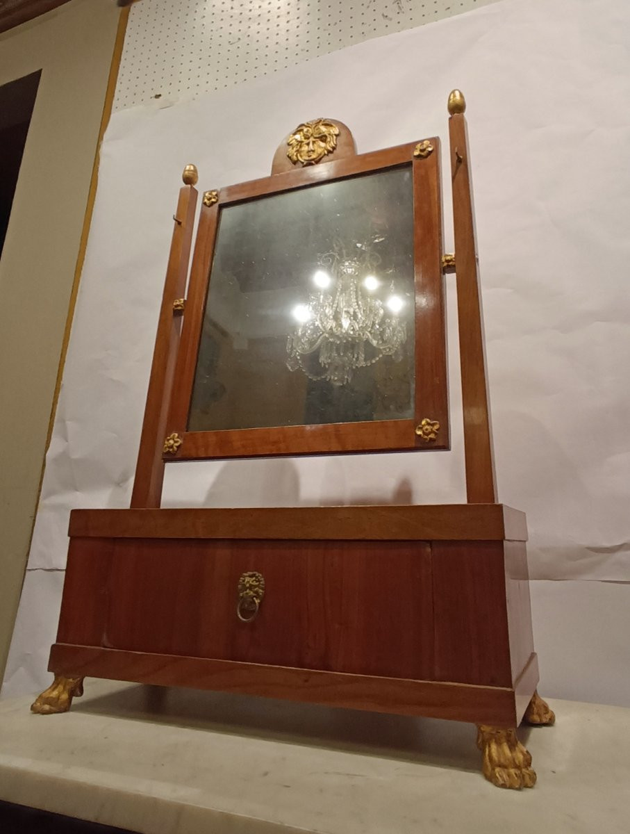 PICCOLA SPECCHIERA A PSICHE IN NOCE PRIMO XIX SECOLO -photo-5
