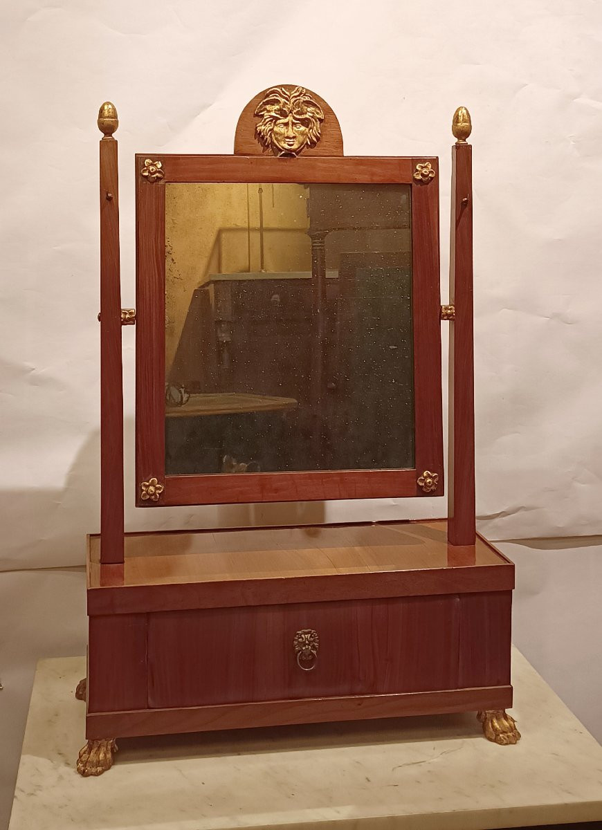 PICCOLA SPECCHIERA A PSICHE IN NOCE PRIMO XIX SECOLO -photo-6