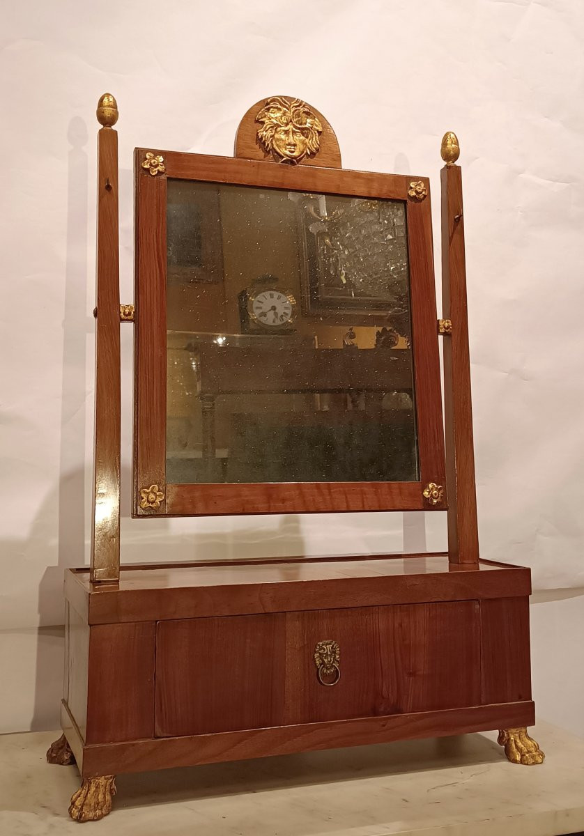 PICCOLA SPECCHIERA A PSICHE IN NOCE PRIMO XIX SECOLO -photo-7