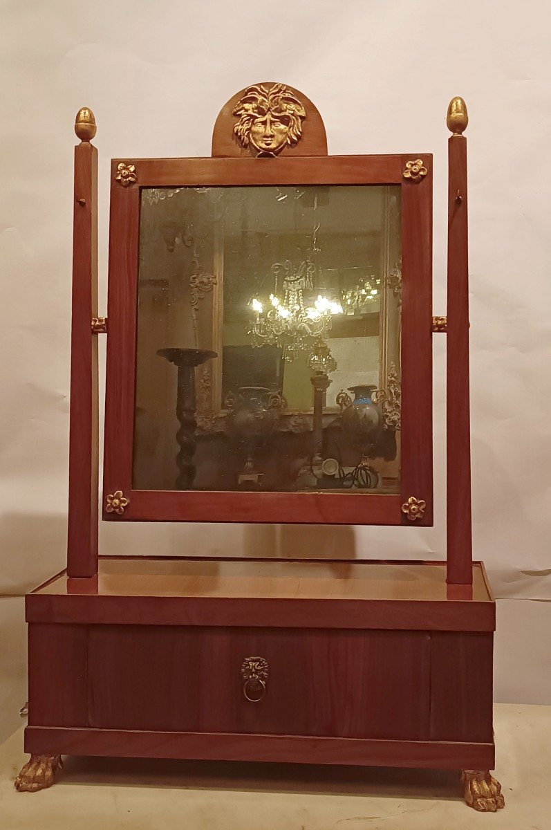 PICCOLA SPECCHIERA A PSICHE IN NOCE PRIMO XIX SECOLO 