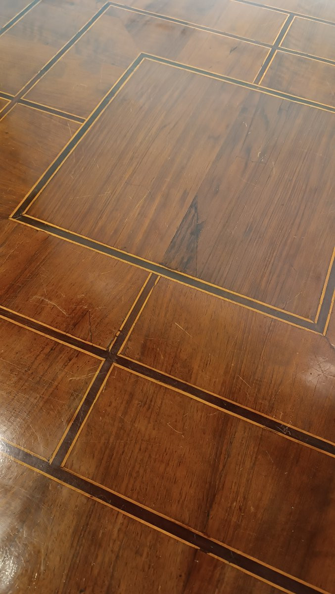 TAVOLINO DA GIOCO IN NOCE CON INTARSI META' XIX SECOLO-photo-4