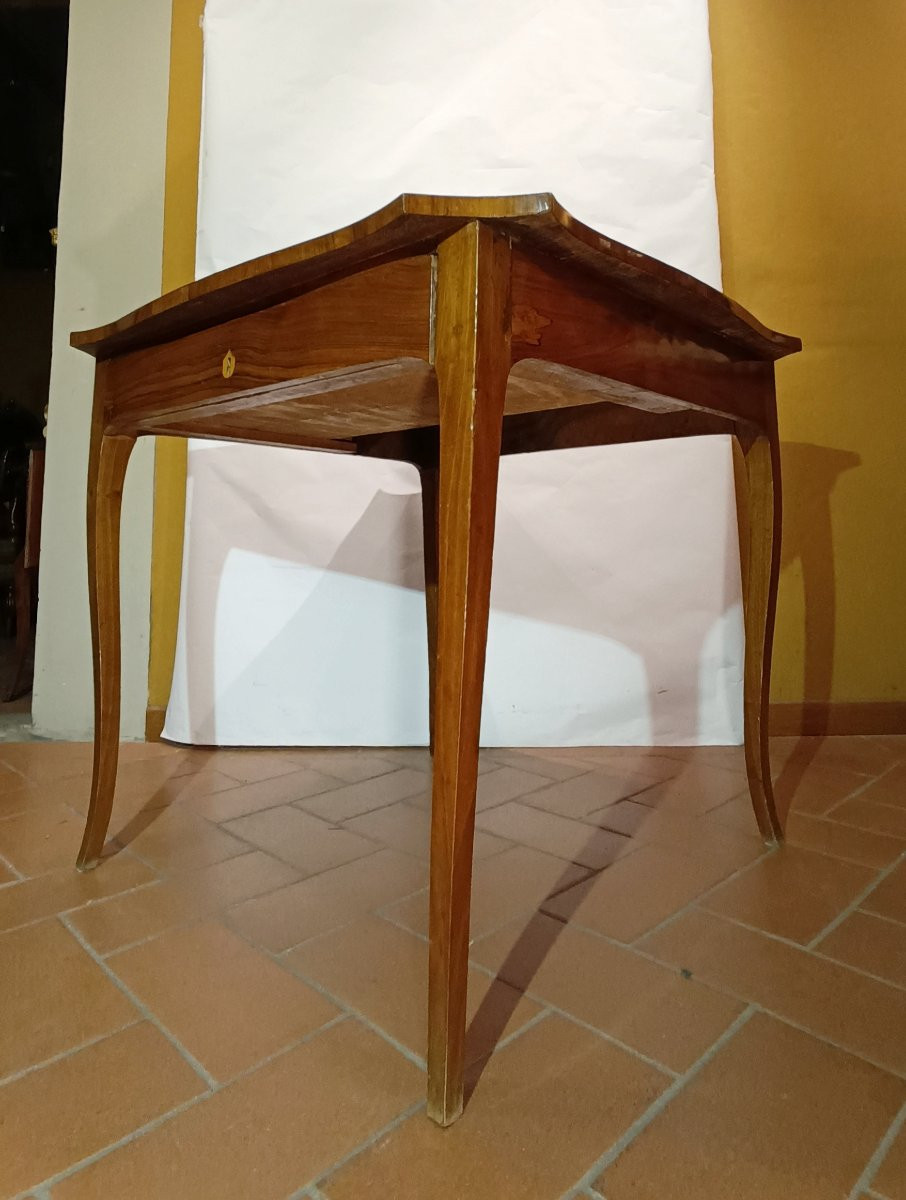 TAVOLINO DA GIOCO IN NOCE CON INTARSI META' XIX SECOLO-photo-8