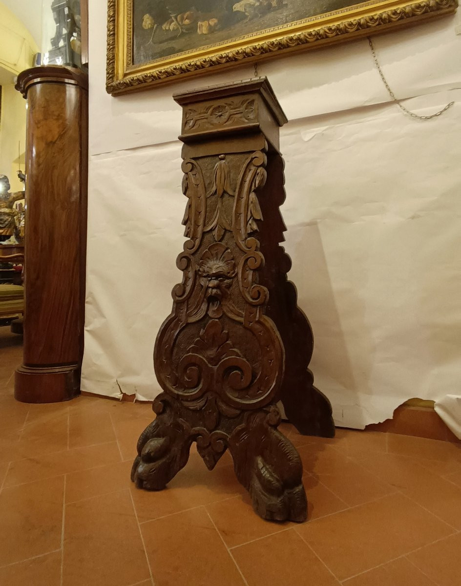 BASE IN LEGNO INTAGLIATO SECONDA META' XIX SECOLO -photo-2