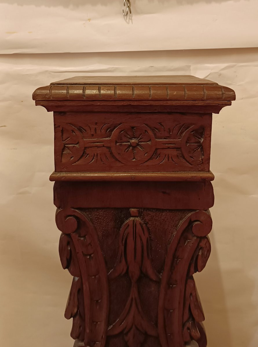 BASE IN LEGNO INTAGLIATO SECONDA META' XIX SECOLO -photo-1