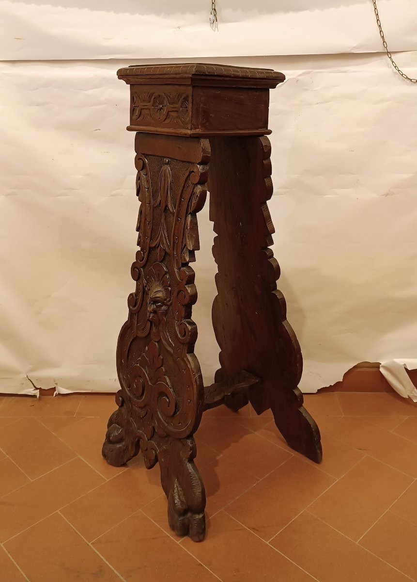 BASE IN LEGNO INTAGLIATO SECONDA META' XIX SECOLO -photo-3