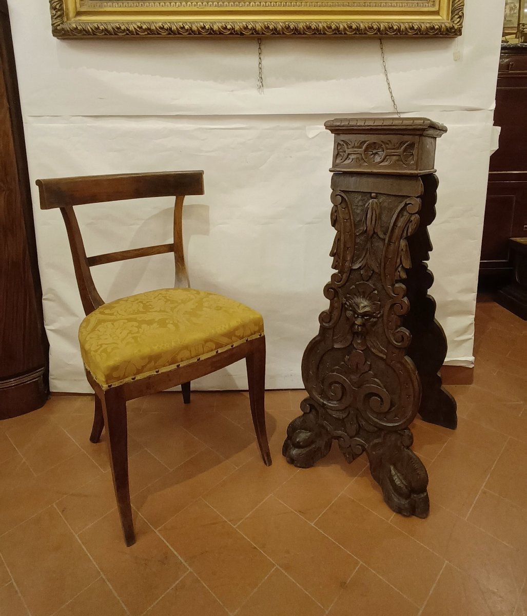 BASE IN LEGNO INTAGLIATO SECONDA META' XIX SECOLO -photo-7