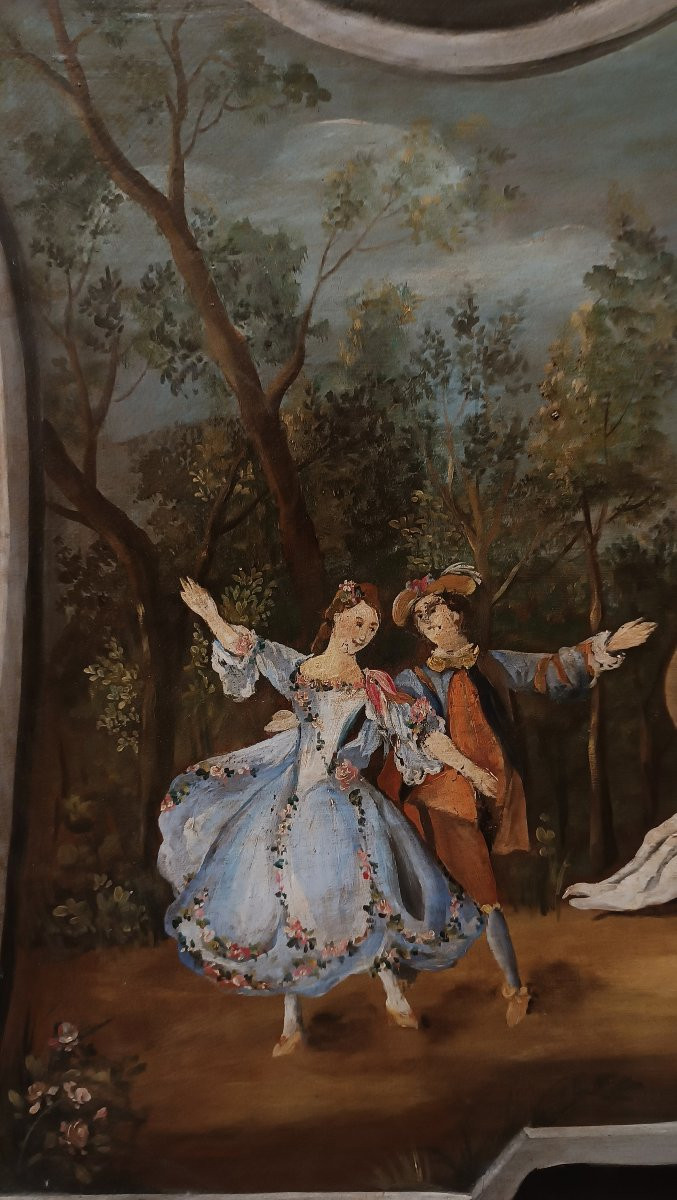 COPPIA DI DIPINTI SOVRAPORTA SECONDA META' DEL XIX SECOLO -photo-4