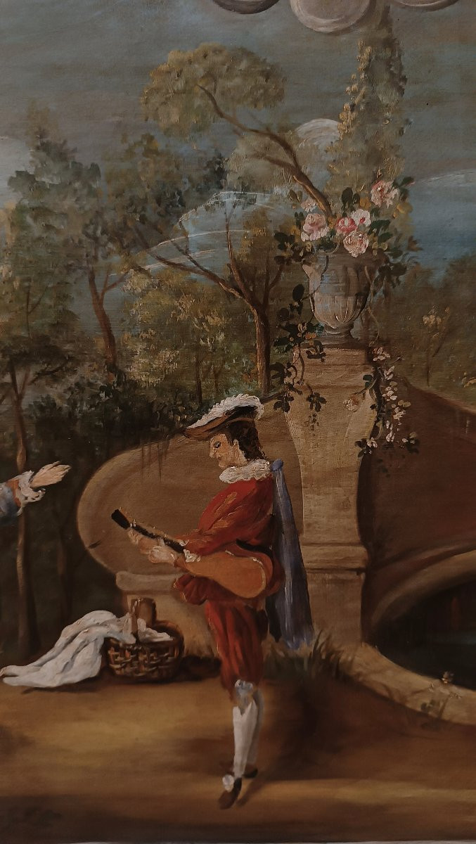 COPPIA DI DIPINTI SOVRAPORTA SECONDA META' DEL XIX SECOLO -photo-1