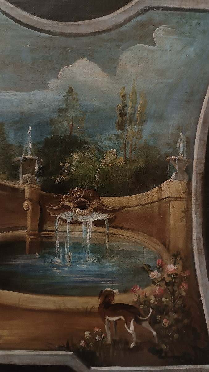 COPPIA DI DIPINTI SOVRAPORTA SECONDA META' DEL XIX SECOLO -photo-2