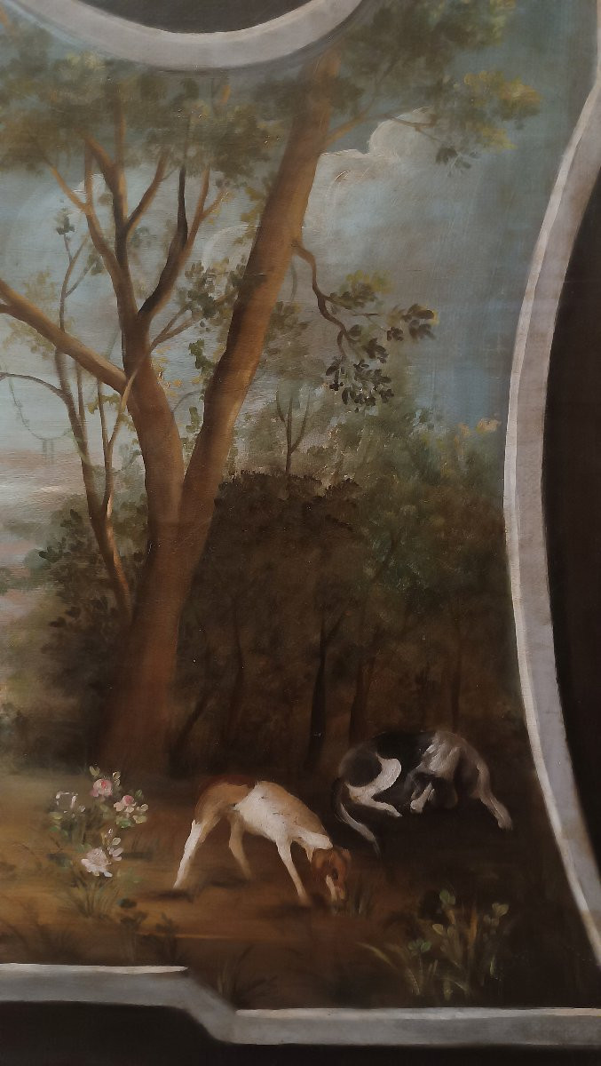 COPPIA DI DIPINTI SOVRAPORTA SECONDA META' DEL XIX SECOLO -photo-6