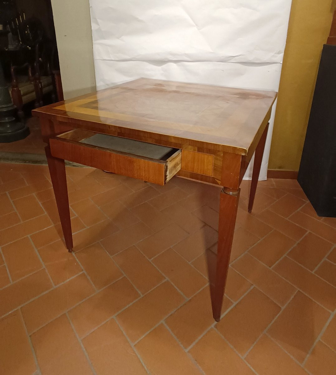 TAVOLO DA GIOCO CON INTARSI LUIGI XVI SECONDA META' XVIII SECOLO -photo-2