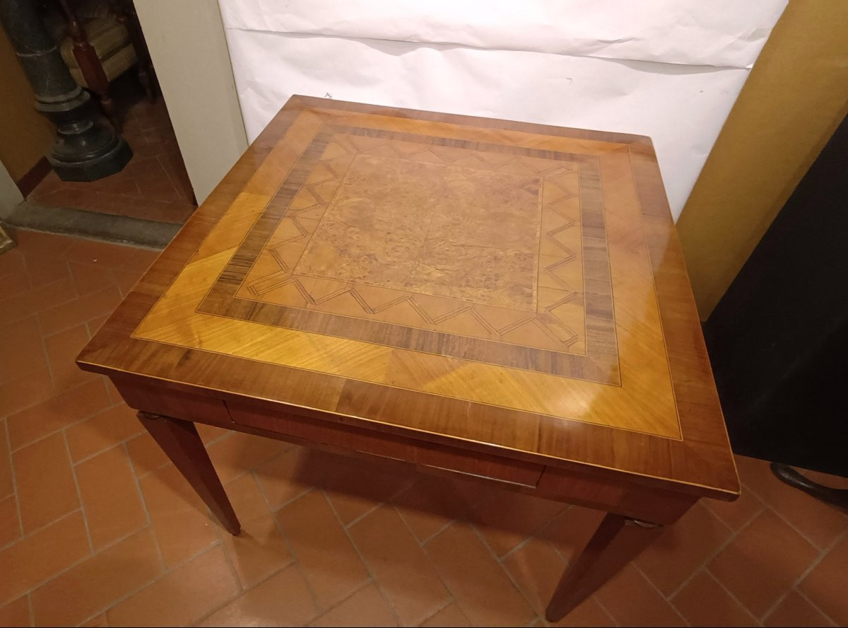 TAVOLO DA GIOCO CON INTARSI LUIGI XVI SECONDA META' XVIII SECOLO -photo-3