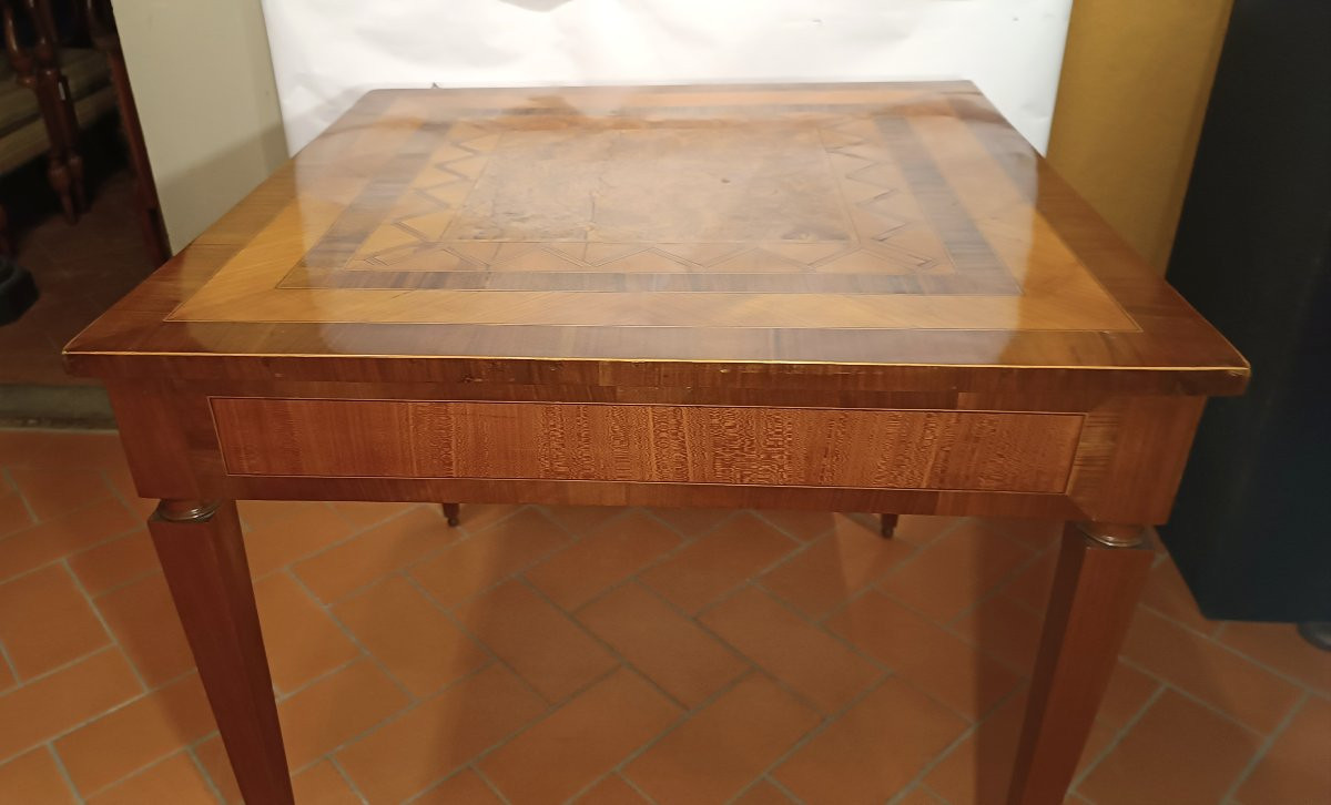 TAVOLO DA GIOCO CON INTARSI LUIGI XVI SECONDA META' XVIII SECOLO -photo-5