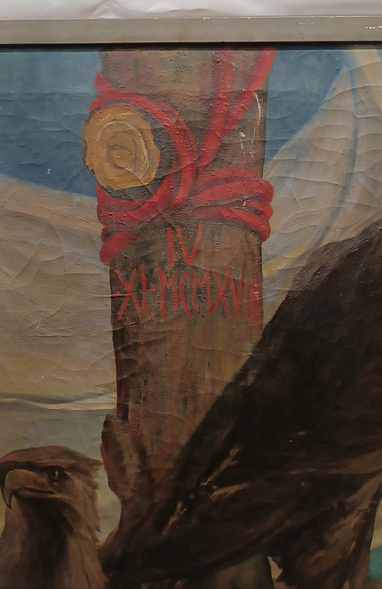 DIPINTO TRIONFO PRIMA GUERRA MONDIALE PRIMA META' DEL XX SECOLO -photo-2