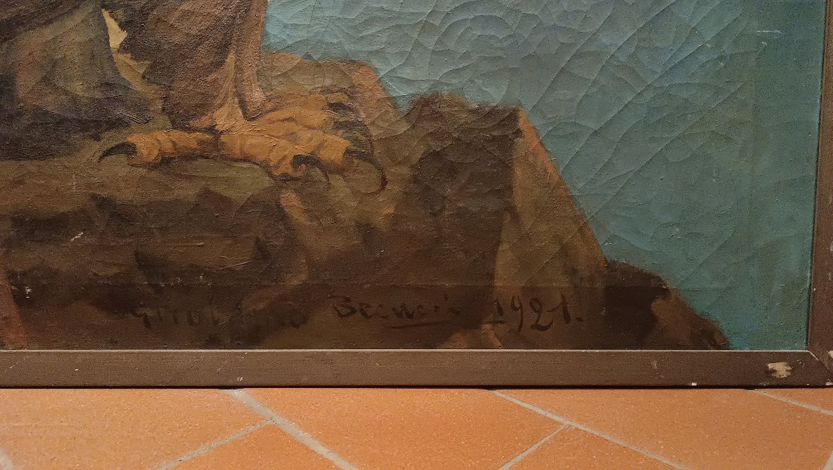 DIPINTO TRIONFO PRIMA GUERRA MONDIALE PRIMA META' DEL XX SECOLO -photo-1