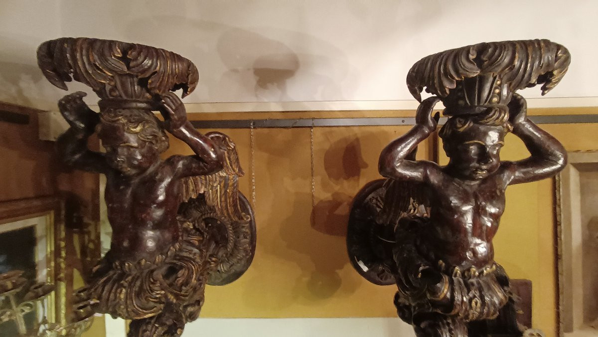 COPPIA DI BRACCI PORTACERO FINE DEL XVI SECOLO -photo-5