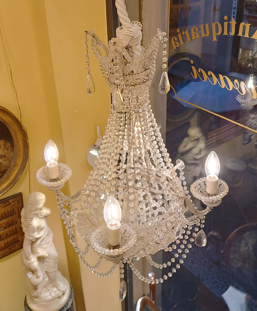 PICCOLO LAMPADARIO A SACCA FINE DEL XIX SECOLO -photo-6