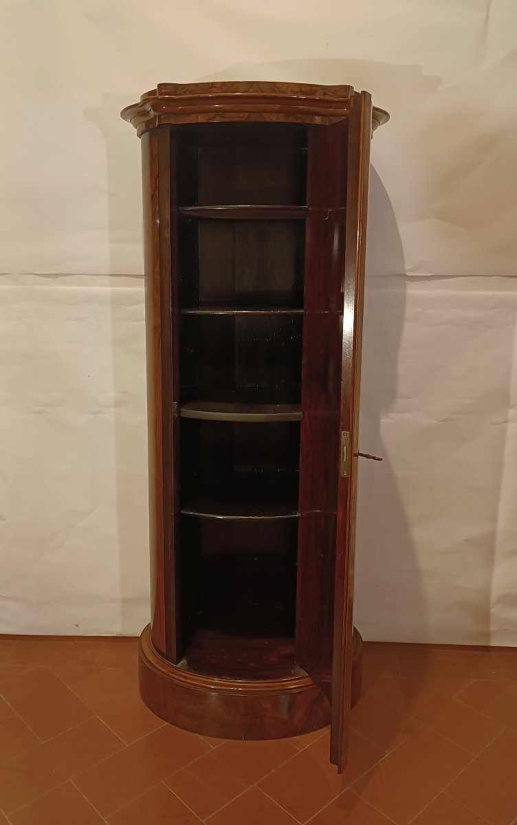 COLONNA APRIBILE IN NOCE BIEDERMEIER SECONDA META' XIX SECOLO-photo-1