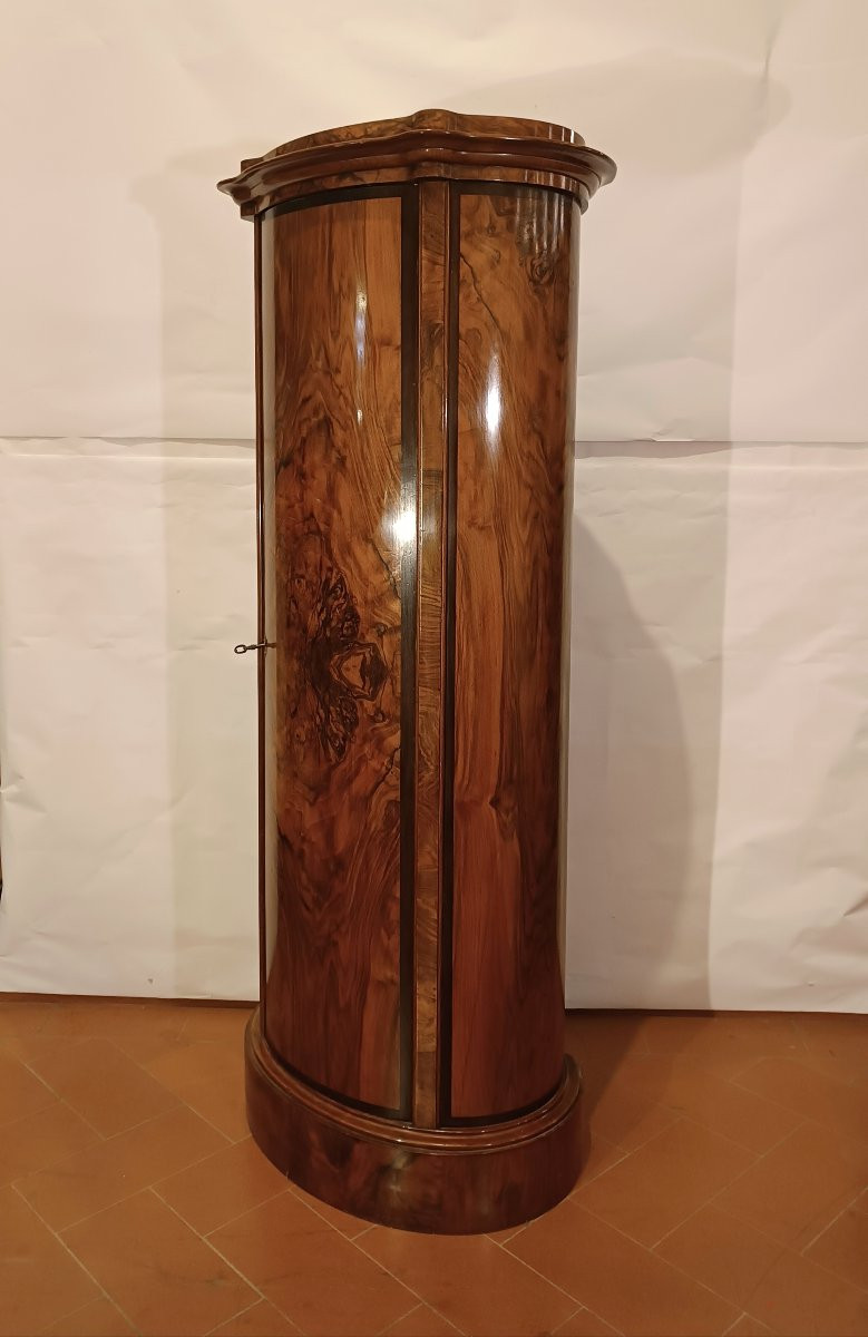 COLONNA APRIBILE IN NOCE BIEDERMEIER SECONDA META' XIX SECOLO-photo-3