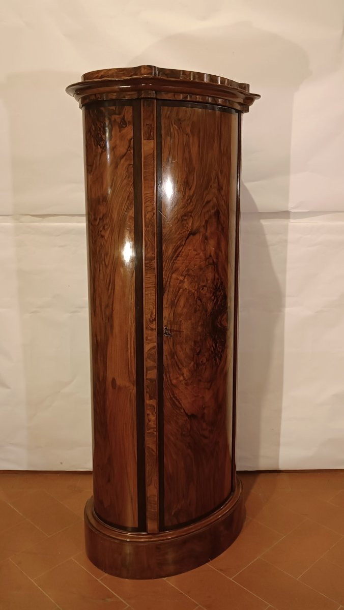 COLONNA APRIBILE IN NOCE BIEDERMEIER SECONDA META' XIX SECOLO-photo-6