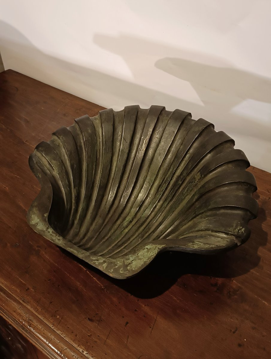 ACQUASANTIERA IN BRONZO FINE XVII-INIZI XVIII SECOLO-photo-4