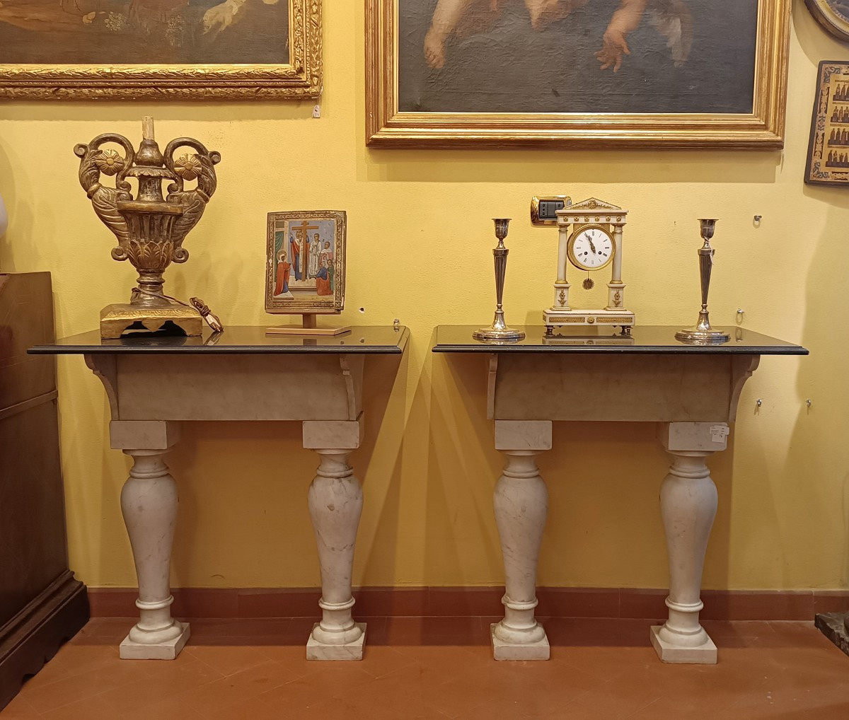 COPPIA DI CONSOLLES IN MARMO SECONDA META' XIX SECOLO 