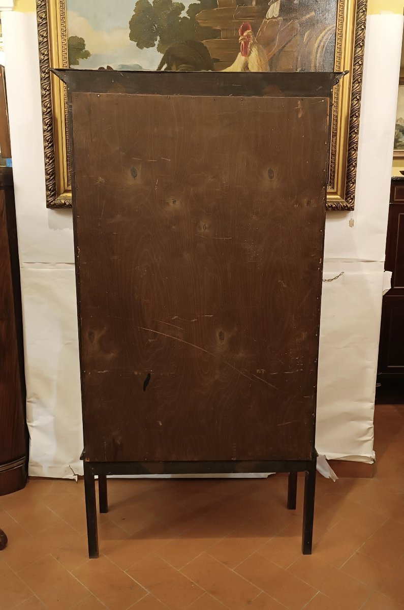 VETRINA IN MOGANO VITTORIANA META' XIX SECOLO-photo-4