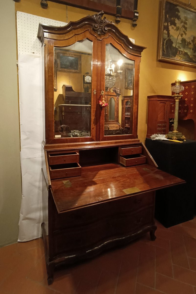 TRUMEAU VITTORIANO CON INTARSI META' XIX SECOLO -photo-3