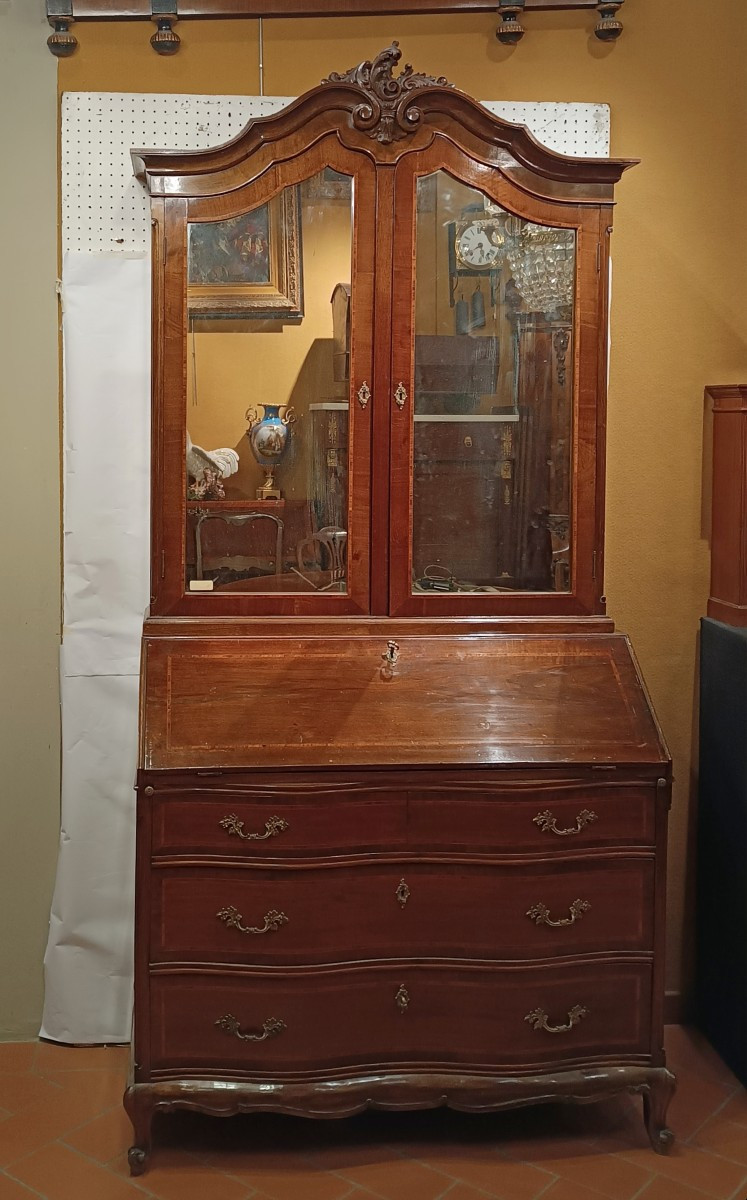 TRUMEAU VITTORIANO CON INTARSI META' XIX SECOLO 