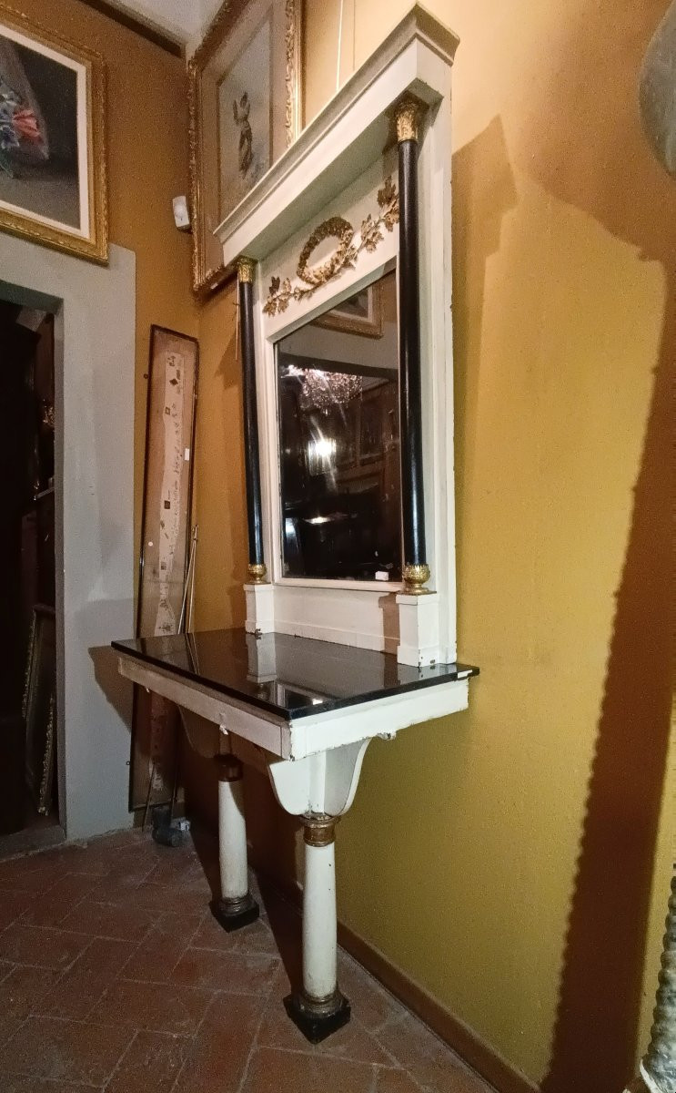CONSOLLE E SPECCHIERA IMPERO PRIMI DEL XIX SECOLO -photo-3