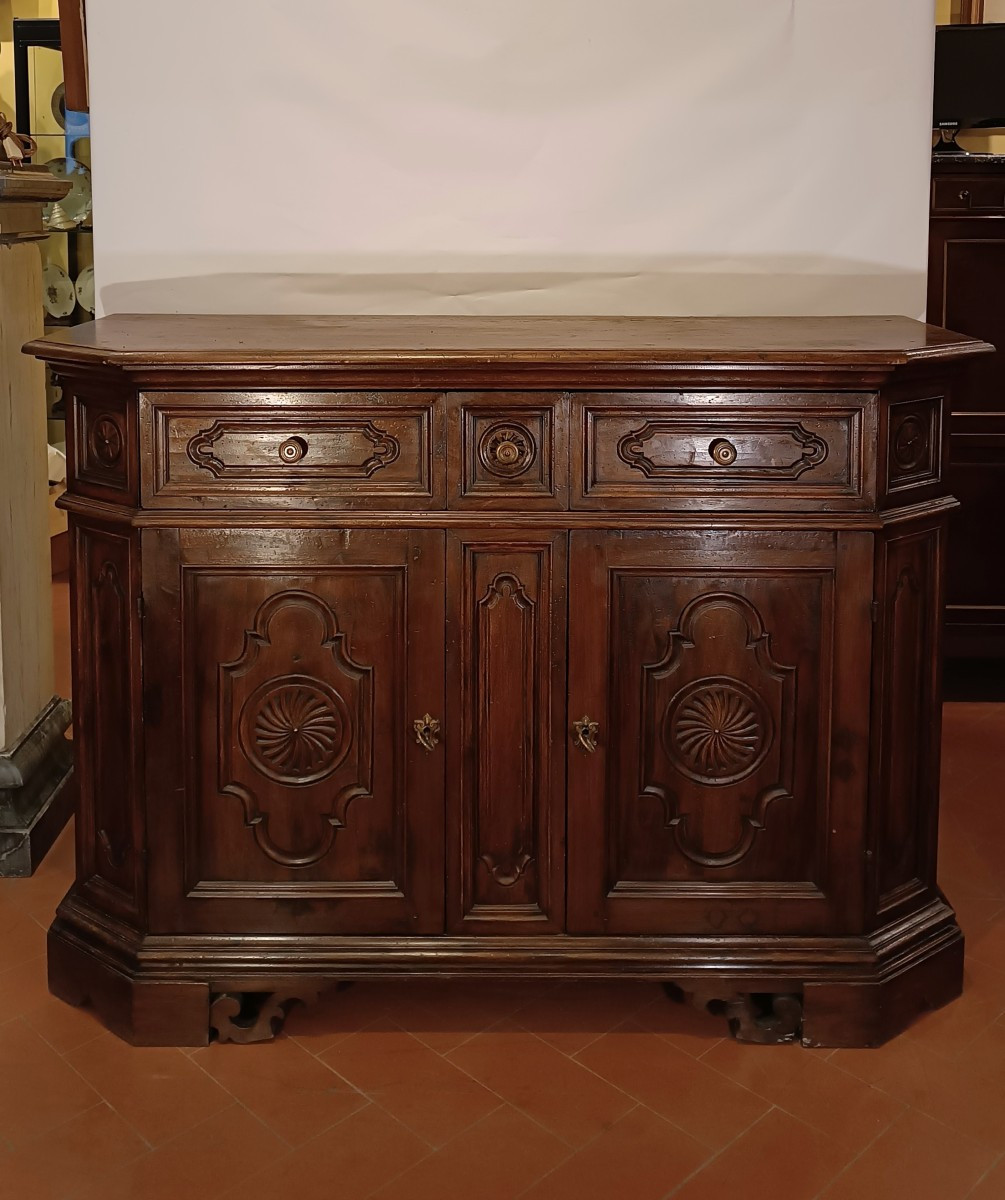  CREDENZA IN NOCE SECONDA META' XIX SECOLO 