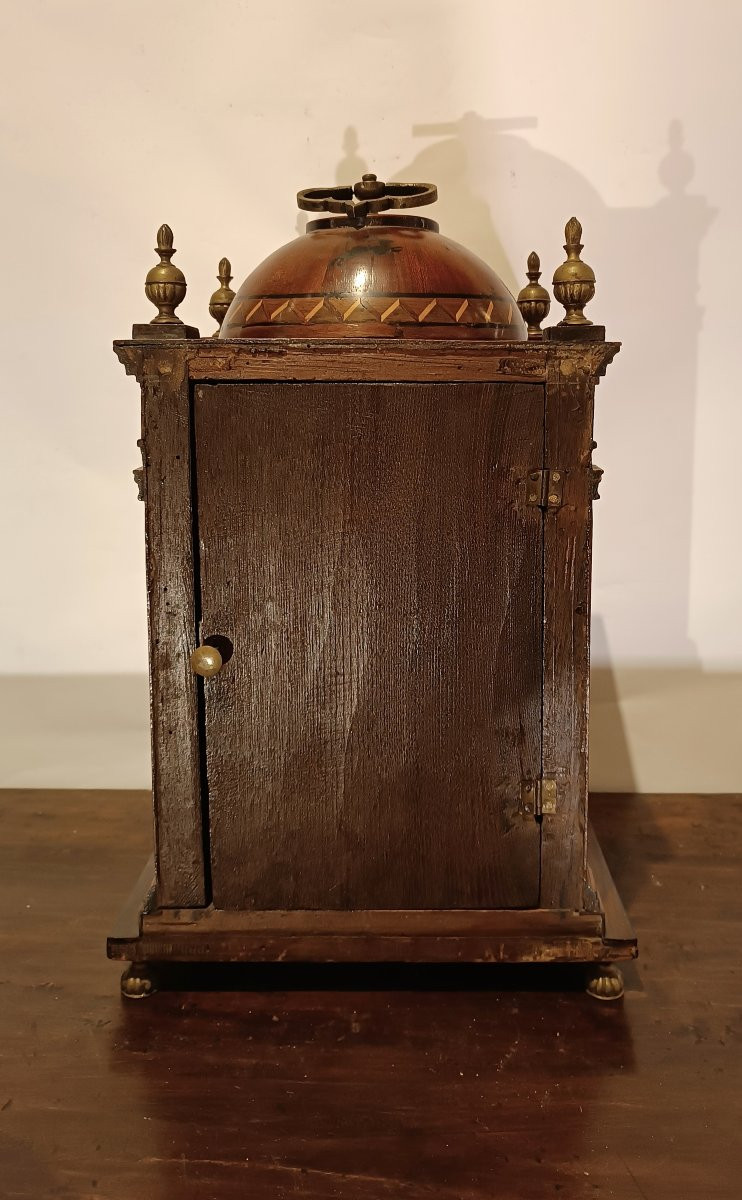 OROLOGIO CON CASSA IN LEGNO INTARSIATA FINE XVII SECOLO-photo-2