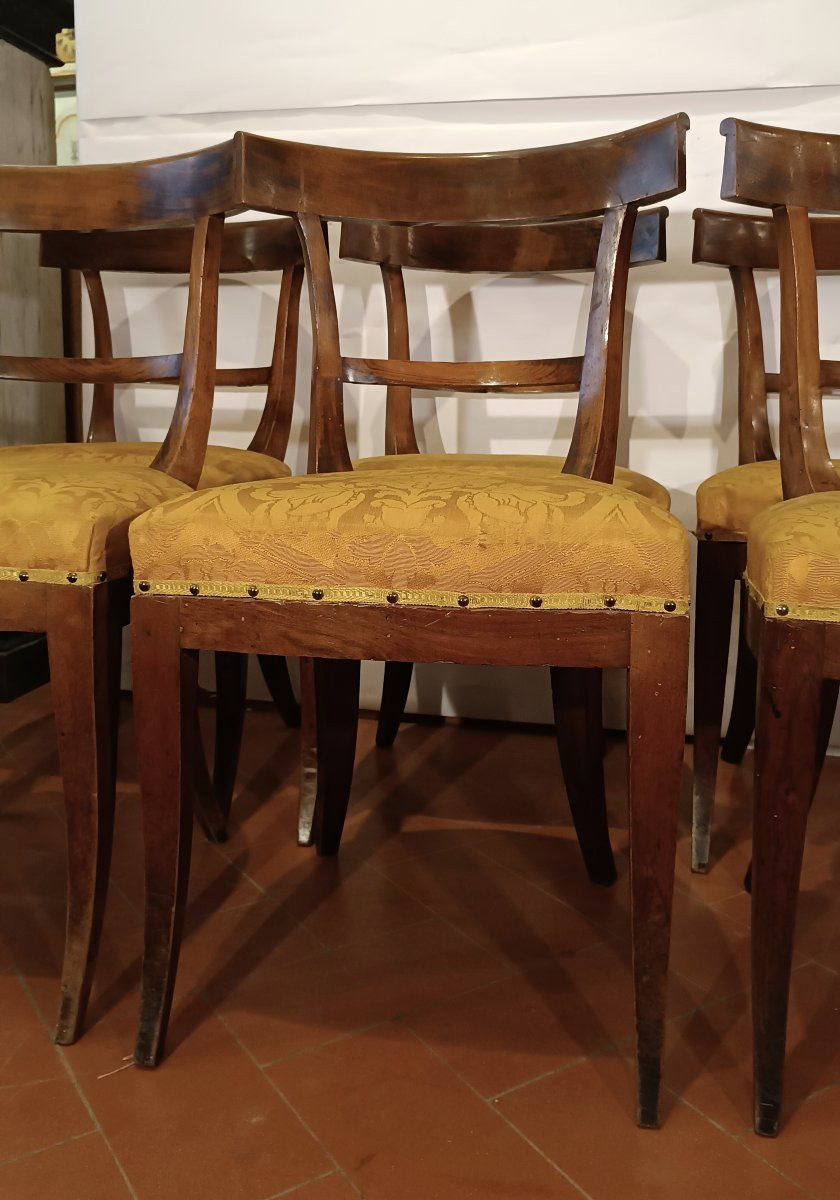 SEI SEDIE DIRETTORIO IN NOCE SECONDA META' XVIII SECOLO-photo-3