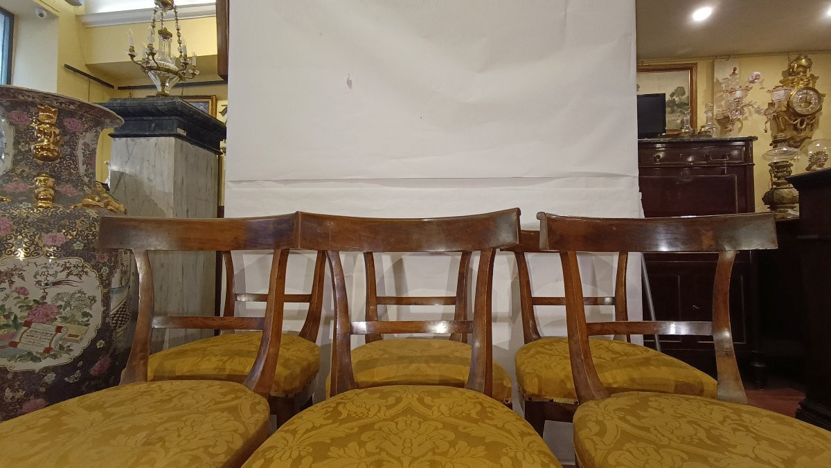 SEI SEDIE DIRETTORIO IN NOCE SECONDA META' XVIII SECOLO-photo-4