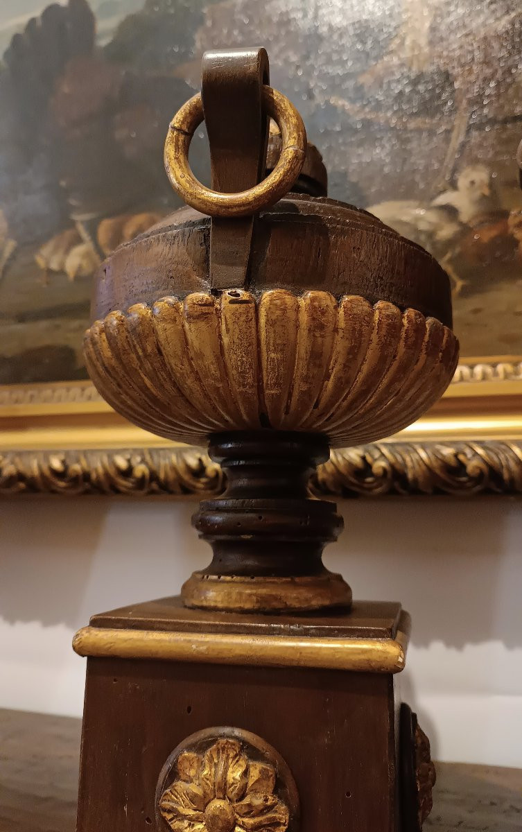 COPPIA DI PERETTONI IN NOCE DIPINTO SECONDA META' XIX SECOLO-photo-4