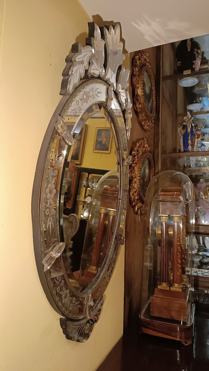 SPECCHIERA IN VETRO DI MURANO META' XIX SECOLO-photo-2