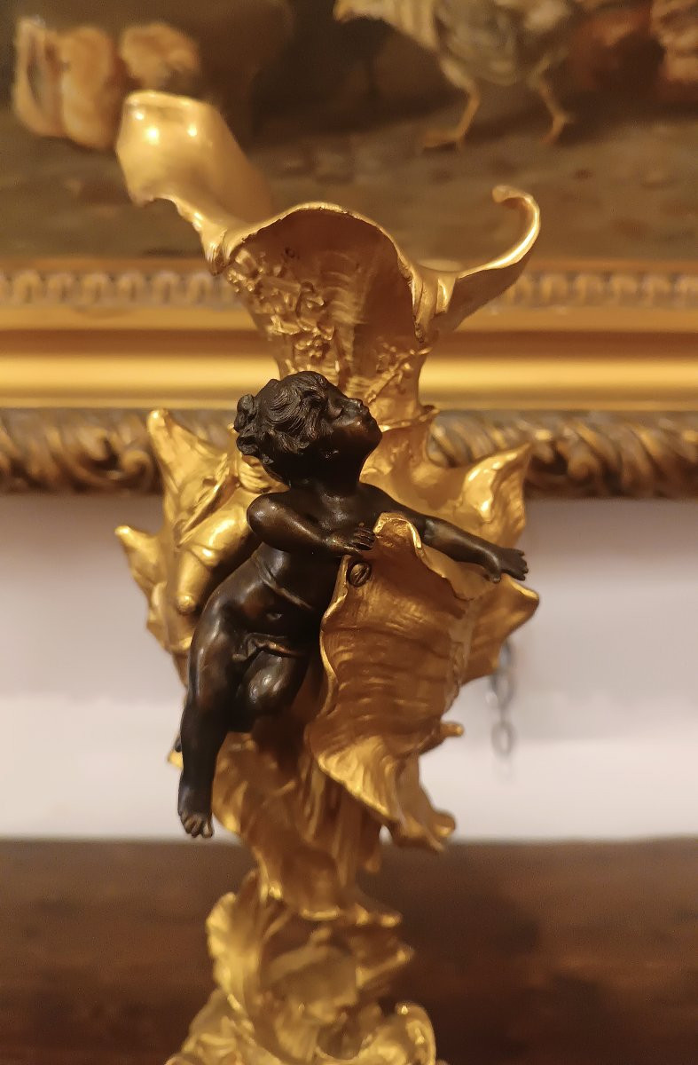 COPPIA DI VASI DECORATIVI IN STILE LUIGI XV META' XIX SECOLO-photo-3